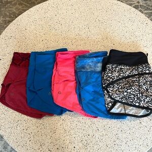 Bundle of 5 Lululemon Speed Shorts Size 4